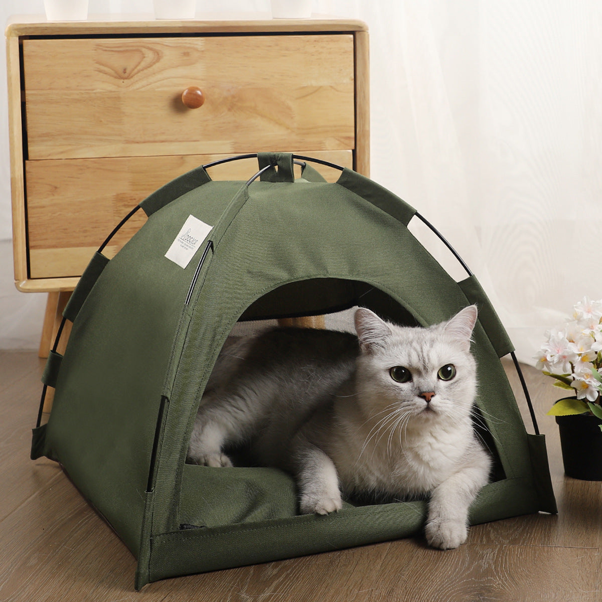 Alfombrilla refrescante para tienda de gatos, casa para perros, sofá para mascotas, cama de camping con cojín, nido para gatos de interior, cama para gatos